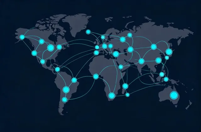 Abstract map and energy network illustration