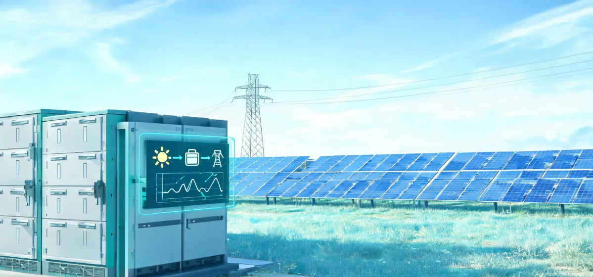 Grid-connected battery system and solar array